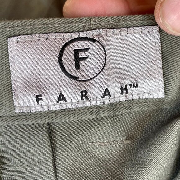 NWT Farah Men Dress Pants Size 46x30 Khaki Stain Free Performance Straight Green - Picture 8 of 16